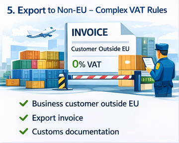 Transport de export care părăsește Uniunea Europeană, cu declarație vamală și documente de expediție